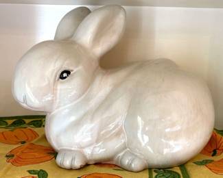 Large Ceramic Rabbit Figurine Unsigned