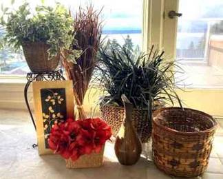 Artificial Plants, Baskets And Decor