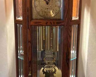 Howard Miller Grandfather Clock Lighted Display Case Combo