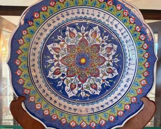 Vintage Turkish Hand Made Plate Signed