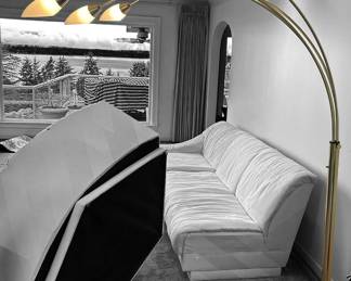 Brass Glass Arch Lamp