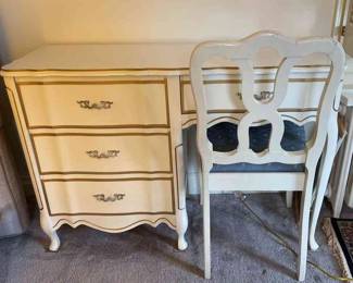 French Provincial Style Desk And Chair Set