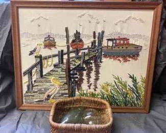 Fishing Net Glass Weights Needle Work Fishing Boat 