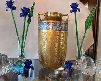 Pickard Etched China Gold Vase