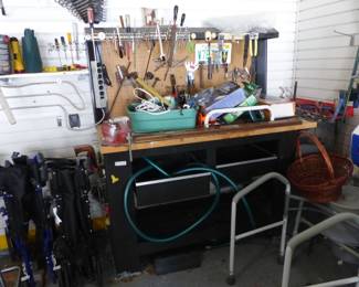 Work bench, tools