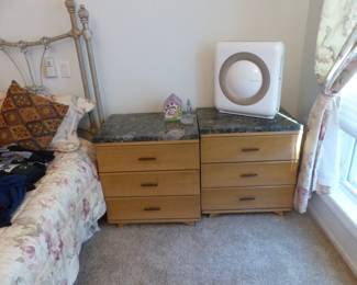 Mid-Century bedroom dresser, tall chest & pair of night tables