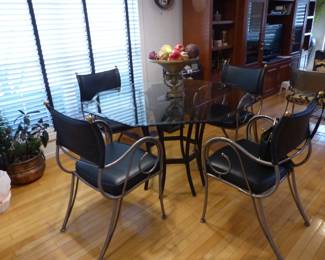 Glass top dining table with 4 chairs