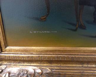 Judaica art signed by Abraham Straski