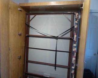 Built-In Murphy bed in cabinet (easy to remove, bring tools)