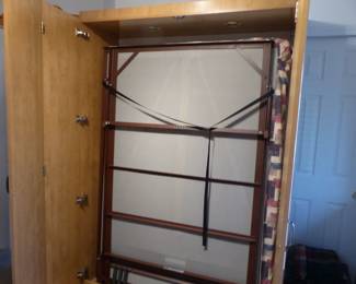 Built-In Murphy bed in cabinet (easy to remove, bring tools)