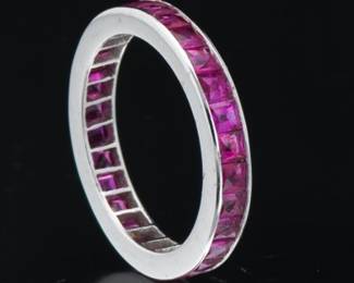 18k Gold and Ruby Eternity Band 