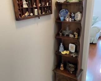 Antique bookshelf with storage.