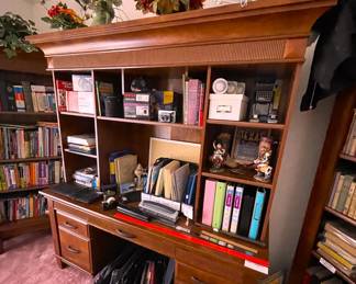 Large computer desk.  Left and right full-length doors have been removed for sale.  Doors and hardware included.