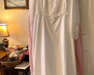 Beautiful vintage wedding dress and veil.