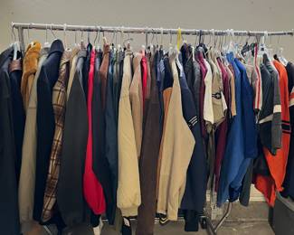 This rack is ALL TRUE 60’s &70’s clothing. Variety of sports, jackets, fun shirts, sweaters. 