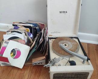 Decca Player And Vinyl Records