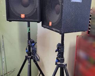 JBL Large Sound Factor Speakers With Stands