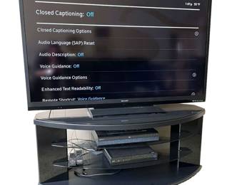 60 Sharp Smart TV, Sony BlueRay Player,  TV Stand