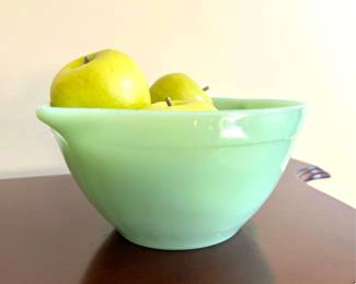 Jadeite Fire King Handled and Spouted Mixing Bowl