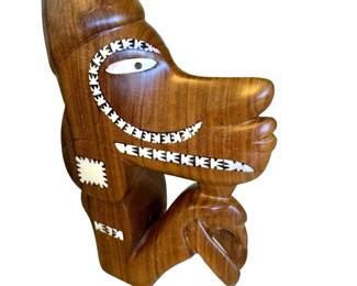 Solomon Islands Wood Carved Canoe Head