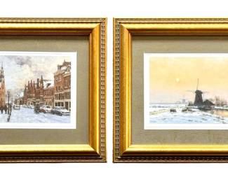 Framed Dutch Artwork Pair