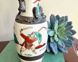 Chinese Republic Period Warrior Vase