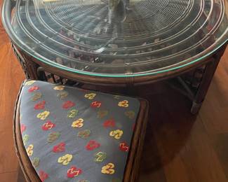 Coffee table with pull out stools