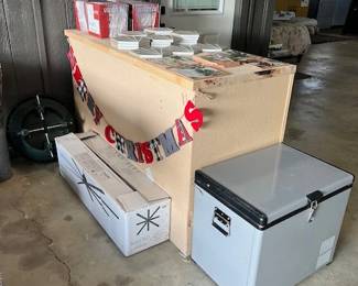 Minka-Aire Xtreme H2O ceiling fan (needs motor), Whynter portable refrigerator/deep freezer