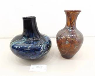Signed "Dylan Martinez" Blown Glass Vases
