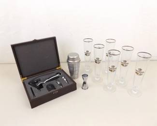 Lot of CLEAN Modern Bar Ware and Accessories
