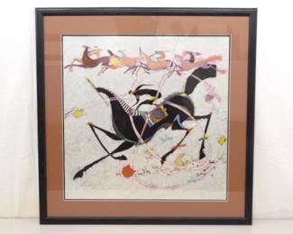 Large Li Zhong-Liang Cave Paintings Glass Framed Wall Art
