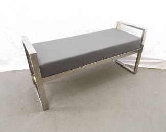 Like NEW Safavieh Chrome and Cushioned Modern Bench

