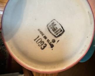 Pair of Vintage HALL Mixing Bowls! Light Blue, and Pink with Creamy Yellow Interior. 