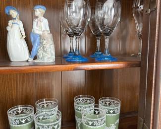 A set of six Vintage Jeannette Green Wedgwood Glasses! EXCELLENT! 