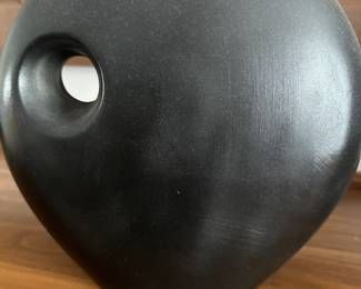 1993 Large K Yazzie Navajo Signed Eagle and Moon Pottery Vase Sculpture 14"x13"