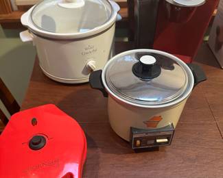 Crock Pots, Waffle Iron, and a Burgundy Keurig! Most have their original manuals! 