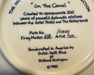 Hans Brinker Delft Collectors Plates. Signed and numbered. Circa 1982.