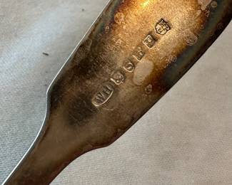 Antique English Sterling Silver Spoon. Many hallmarks. 