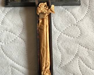 This is a BEAUTIFUL Vintage divinity crucifix ~ Sick Call Set ~ Last Rites! Opens with two original candles and Holy Water Vile. I also believe this to be Bakelite. 
