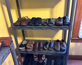 Our woman's clothing department is on the first floor! EXCELLENT clothes, shoes, purses, wallets , and scarves! MANY are Clarkes brand! 