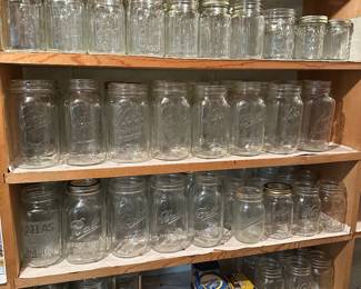 Do you like canning!? Each of these shelves is filled it’s canning jars of all sizes and are three rows deep!