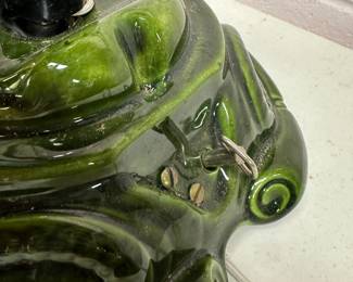 Vintage 1970s Atlantic Mold X-Large Ceramic Christmas Tree Scroll Light Base 22" - MUSICAL - Bird Lights and EXTRA bag of lights! 