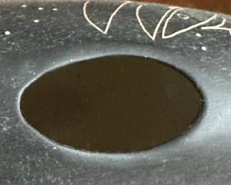 1993 Large K Yazzie Navajo Signed Eagle and Moon Pottery Vase Sculpture 14"x13"