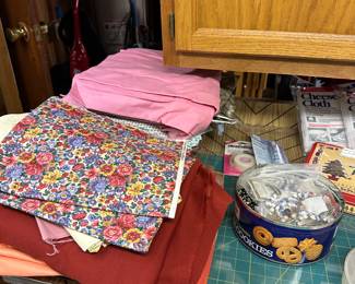 Sewing nook! Fabric, Notions and more! 