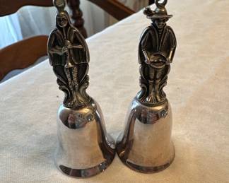 A pair of Wallace Silver plate 12 Days of Christmas Bells!