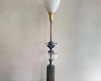 Vintage Torchiere Stiffel Milk Glass Lamp 