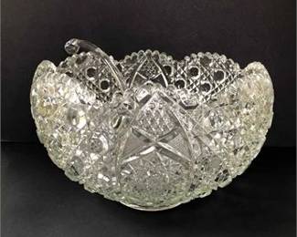 Vintage L E Smith Daisy Button Punch Bowl 