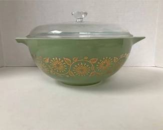 1962 Pyrex Green Medallion Promotion Cinderella Bowl 