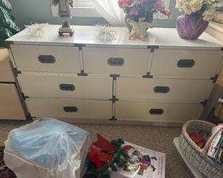 Campaign dresser and side table