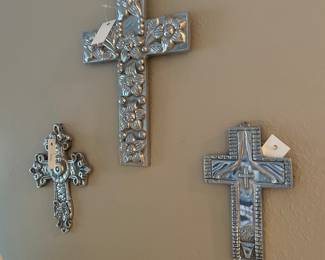 Pewter crucifixes